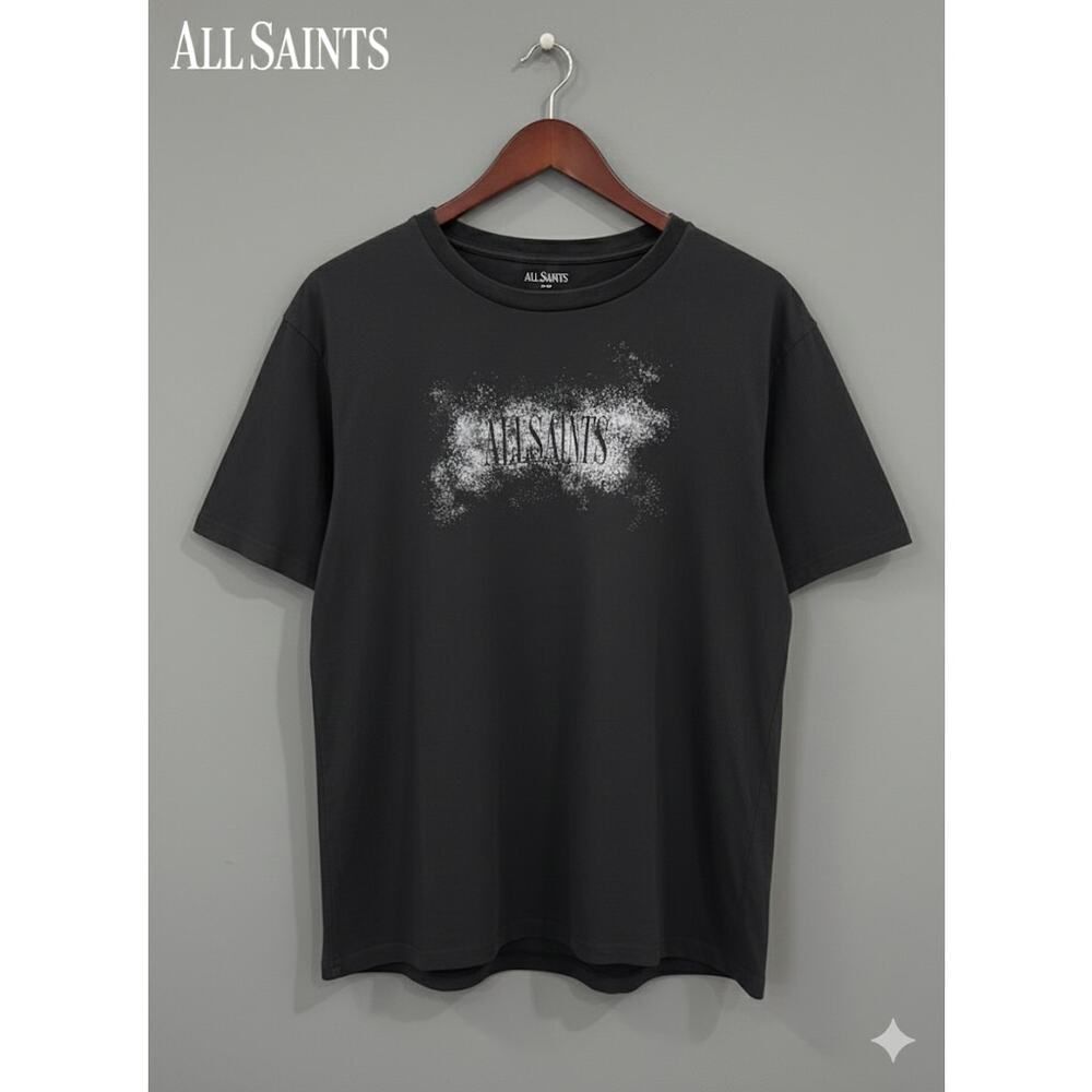 All Saints AllSaints 'Shadow’ Men’s Black Graphic Shirt Tee T-Shirt XXL 2XL